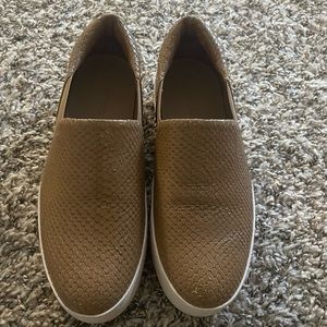 Vince warren slip-on platform snakeskin-embossed leather sneakers